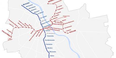 Քարտեզ Վարշավա մետրոյի 2016
