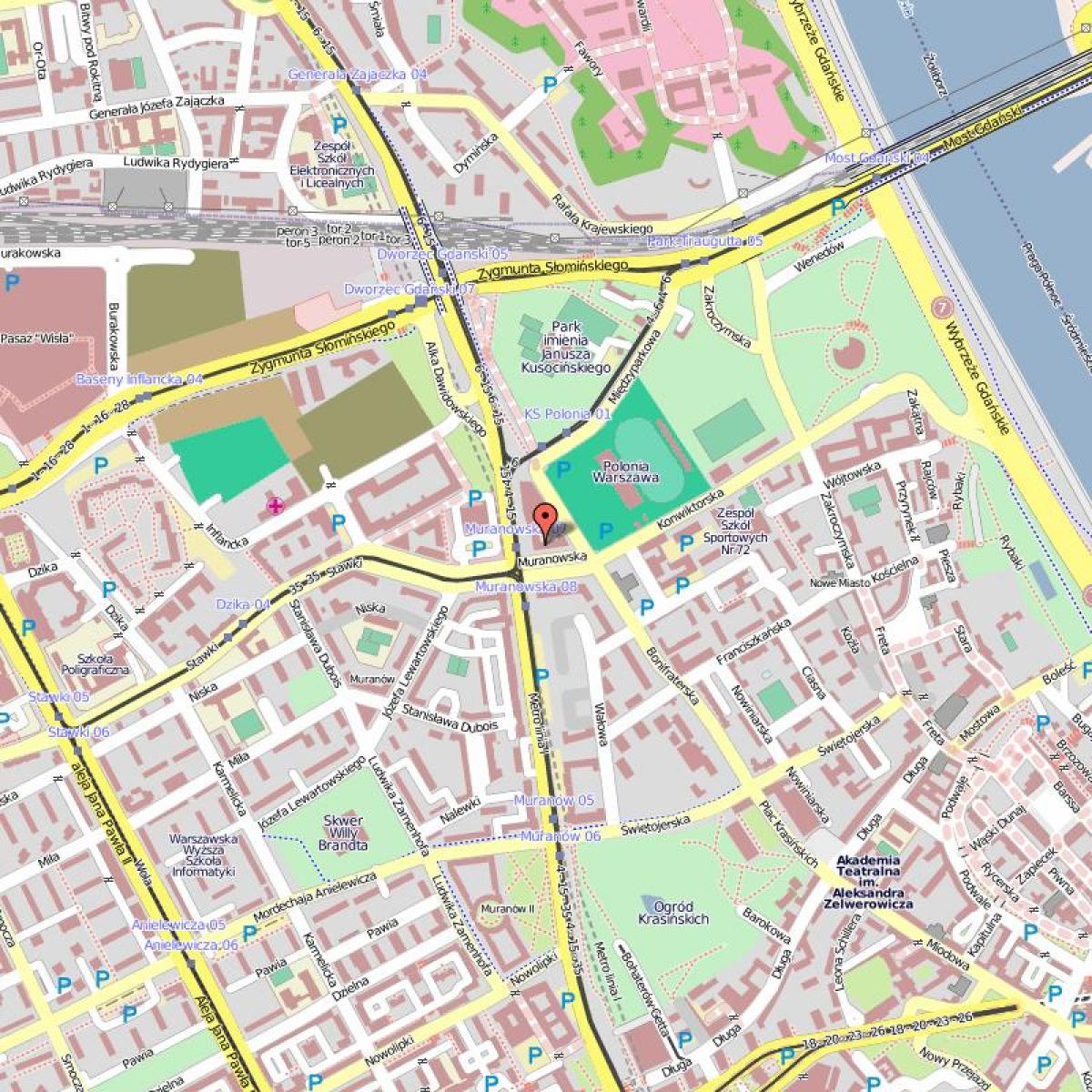 Քարտեզը Հին քաղաք է Վարշավա Լեհաստան